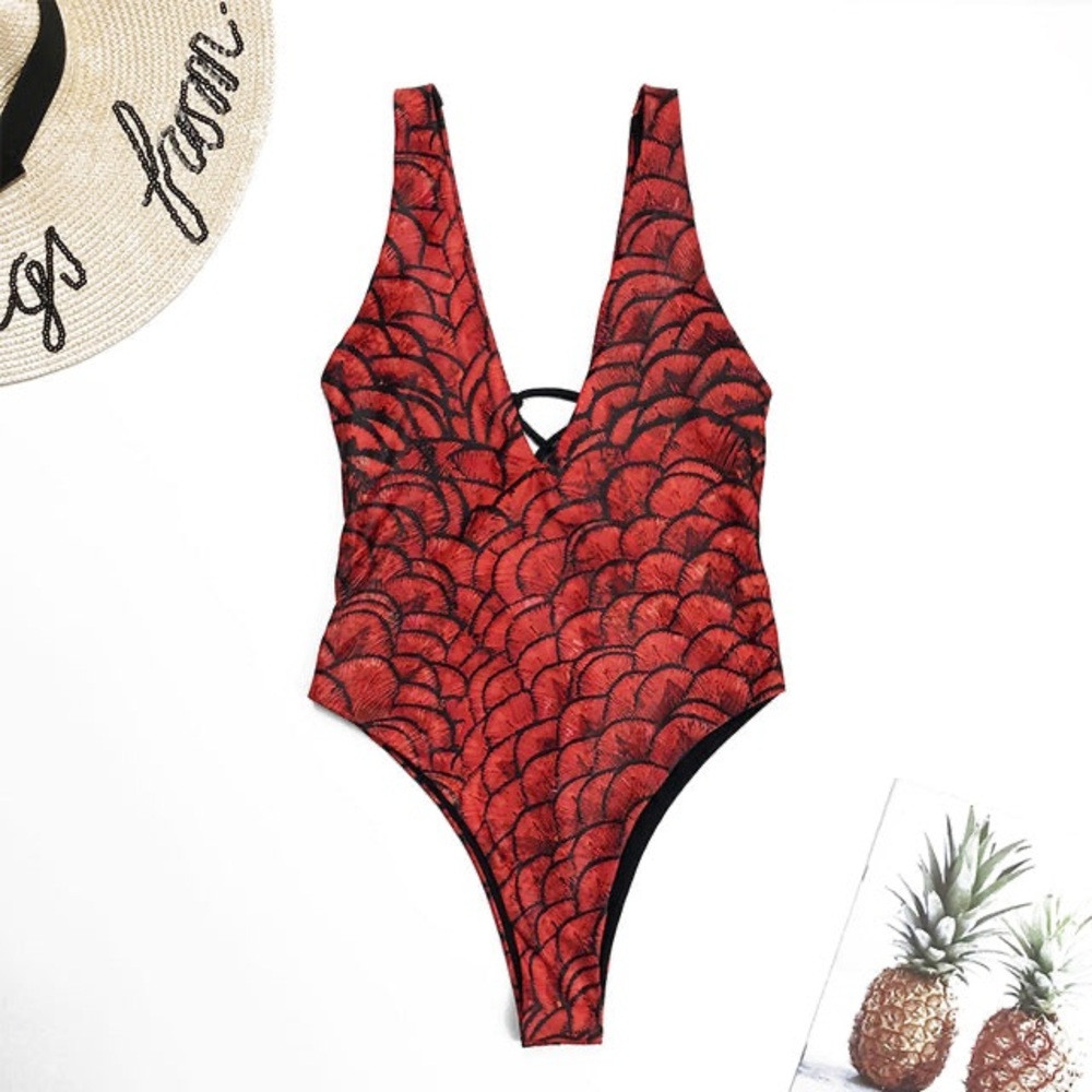 Red and Black sexy swimsuit